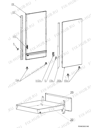 Взрыв-схема плиты (духовки) Electrolux EKD513504W - Схема узла Housing 001