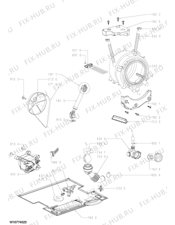 Схема №2 AWO 6448 с изображением Модуль (плата) для стиралки Whirlpool 481010650137