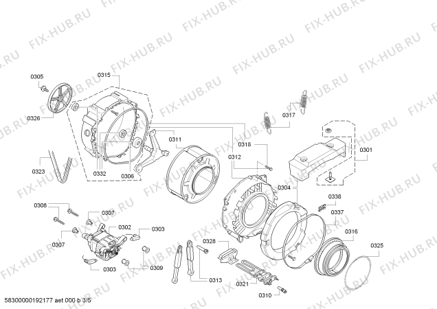 Схема №3 WS12G160BY, iQ300 с изображением Наклейка для стиралки Siemens 18016290