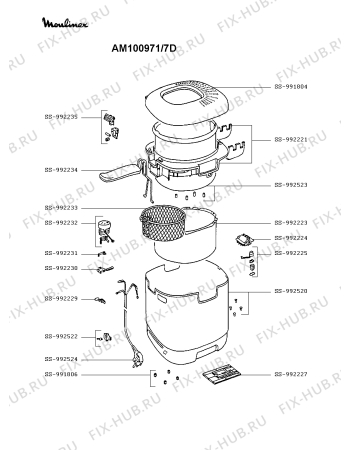 Схема №1 AM100971/7D с изображением Крышечка для тостера (фритюрницы) Moulinex SS-992232