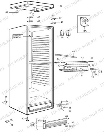 Взрыв-схема холодильника Electrolux ER3805K - Схема узла C10 Cabinet