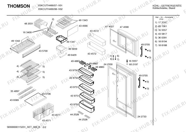 Схема №1 X5KCUTH490 с изображением Дверь для холодильника Bosch 00474590