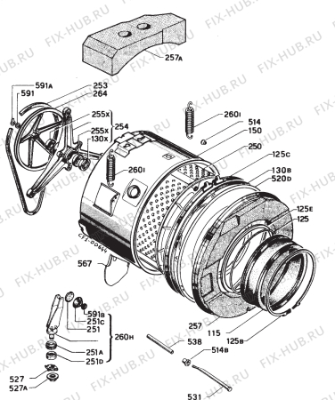 Взрыв-схема стиральной машины Castor CX3953J - Схема узла Functional parts 267