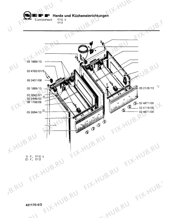 Взрыв-схема плиты (духовки) Neff 1712V - Схема узла 03