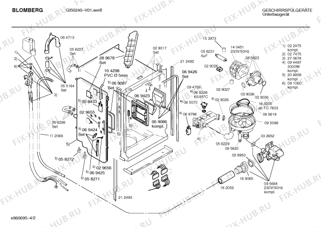 Схема №4 SPIBGA1 с изображением Панель для посудомойки Bosch 00297593