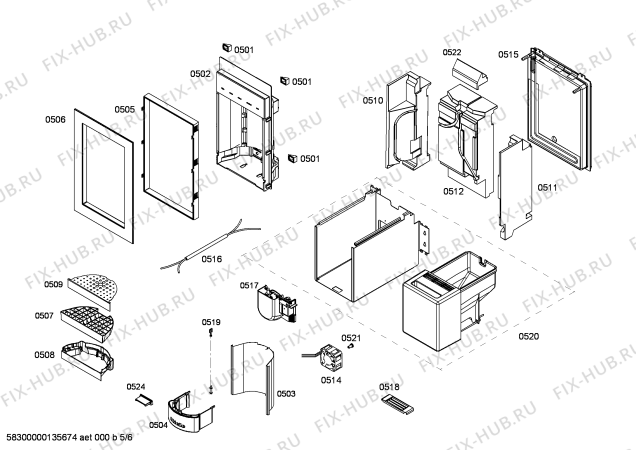 Взрыв-схема холодильника Miele FID18MIIL1 F 1471 VI - Схема узла 05