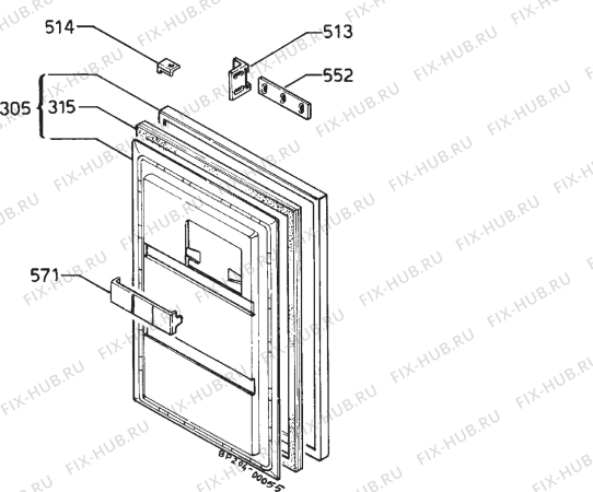 Взрыв-схема холодильника Rex CI800D - Схема узла Door 003