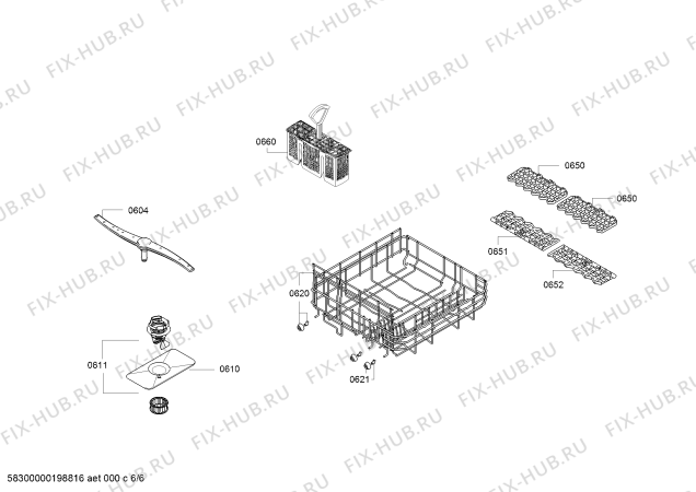 Взрыв-схема посудомоечной машины Bosch SKE52M65EU SilencePlus - Схема узла 06