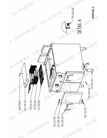 Схема №3 AHO119 с изображением Шарнир для электропечи Whirlpool 482000021378