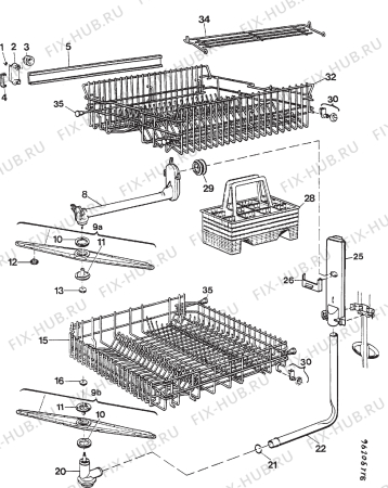 Взрыв-схема посудомоечной машины Electrolux BW322 - Схема узла Section 3