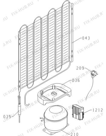 Взрыв-схема холодильника Summit SCR600BGL(729947, HS1668F) - Схема узла 05