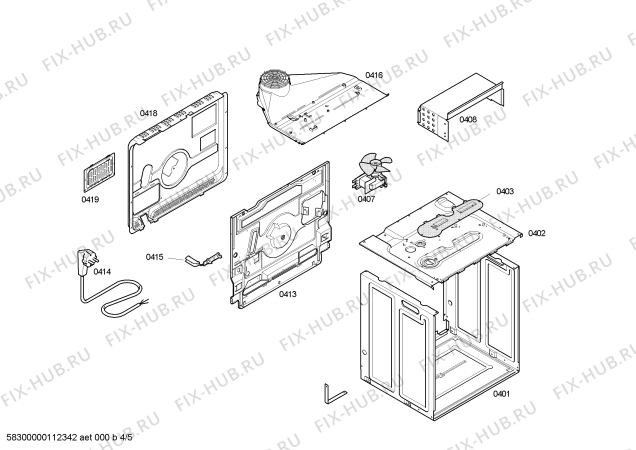 Взрыв-схема плиты (духовки) Bosch HEV41S360 Horno bosch poliv.multif.negr.c/minutero - Схема узла 04