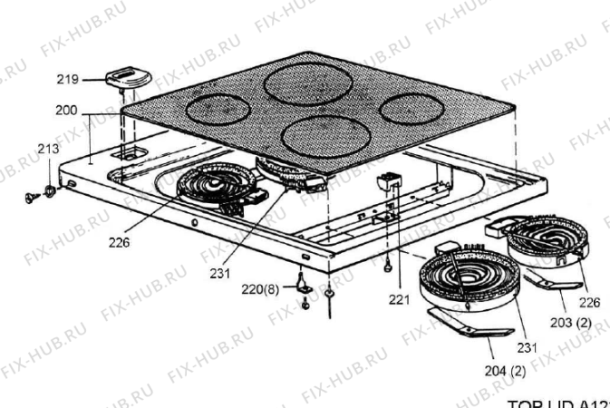 Взрыв-схема вытяжки Gorenje A123E54A FI   -White FS 50 (900000317, A123E54A) - Схема узла 02