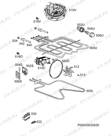 Взрыв-схема плиты (духовки) Electrolux EOB63103X - Схема узла Electrical equipment