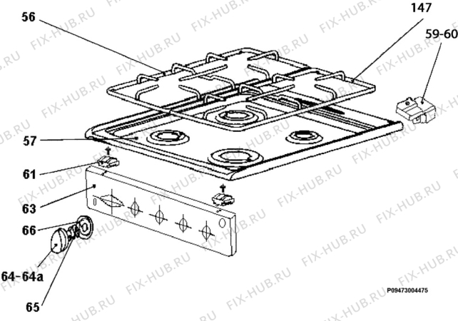 Взрыв-схема плиты (духовки) Zanussi ZCC5400SI - Схема узла Section 4