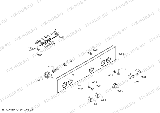 Схема №6 HGA23A150S с изображением Кабель для плиты (духовки) Siemens 00654855