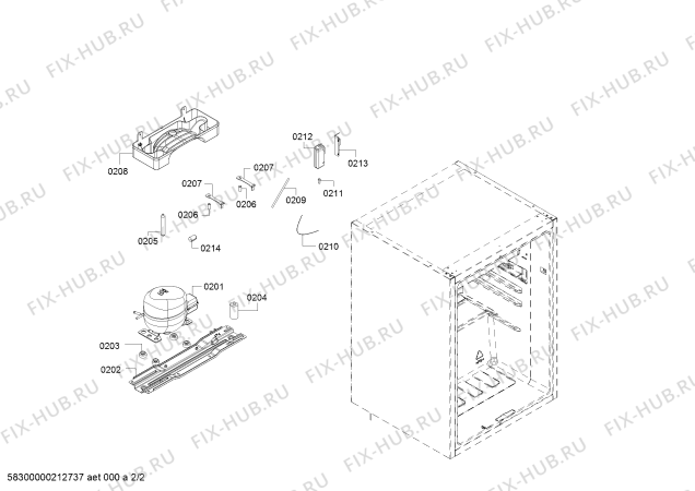 Взрыв-схема холодильника Bosch KTL15NW3AG Bosch - Схема узла 02
