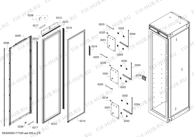 Схема №5 CIW24MIIR6 с изображением Крепеж для холодильника Bosch 00713432