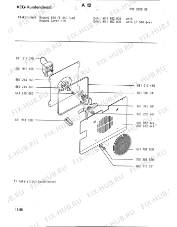 Взрыв-схема плиты (духовки) Aeg REGENT 510 F 540 G W - Схема узла Section4