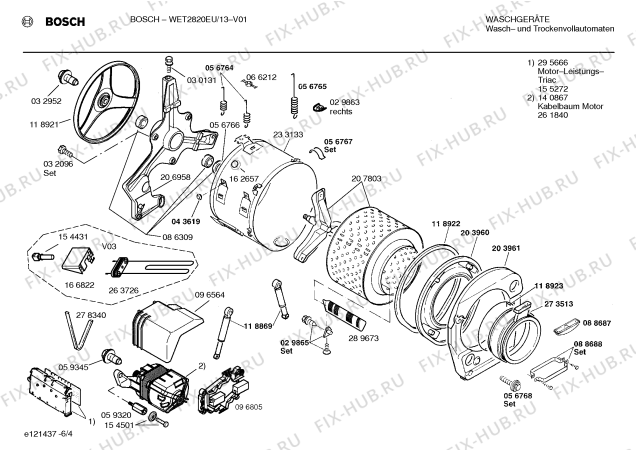 Схема №5 WET2820EU с изображением Инструкция по эксплуатации для стиральной машины Bosch 00528687