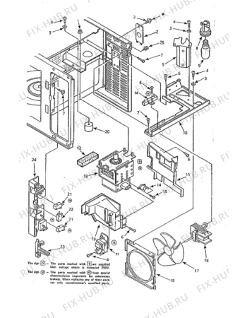 Взрыв-схема микроволновой печи Electrolux NF3030 - Схема узла Electrical equipment