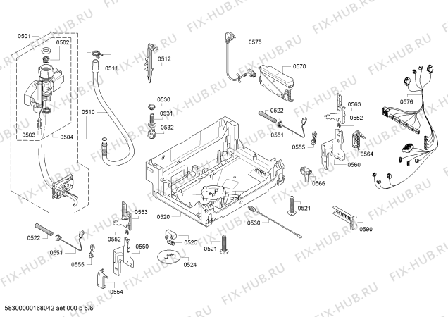 Взрыв-схема посудомоечной машины Bosch SMV54M30EU - Схема узла 05