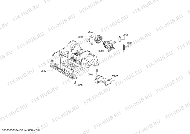 Взрыв-схема сушильной машины Bosch WTA74101 Classixx 6 - Схема узла 05