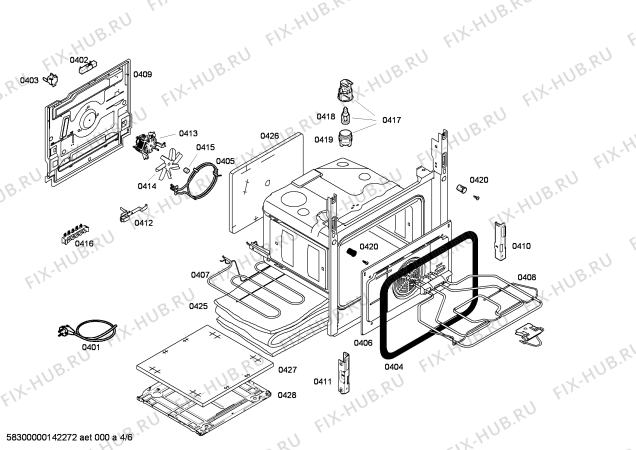 Схема №5 HSV744228N с изображением Крышка для электропечи Siemens 00248193