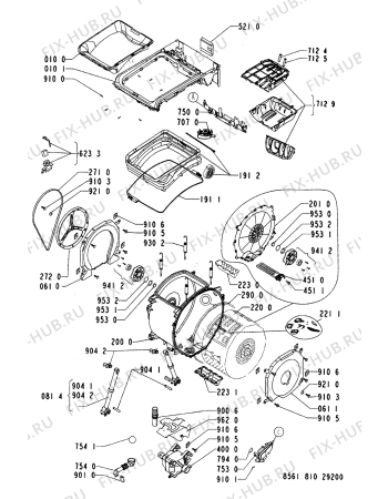Взрыв-схема стиральной машины Whirlpool AWA 8106 - Схема узла