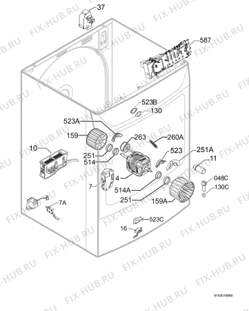 Взрыв-схема сушильной машины Rosenlew RTK303 - Схема узла Electrical equipment 268