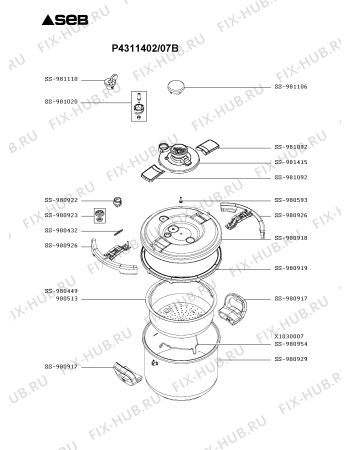 Схема №1 P4311402/07B с изображением Сотейника Seb SS-981110