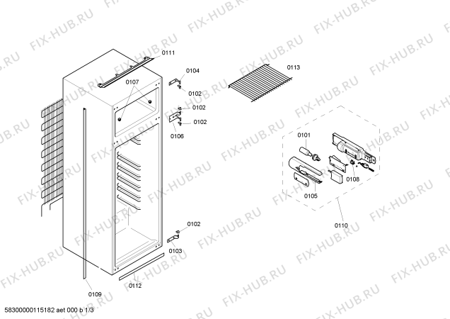 Схема №3 KI3VWH6 K131 с изображением Клапан для холодильной камеры Bosch 00640099