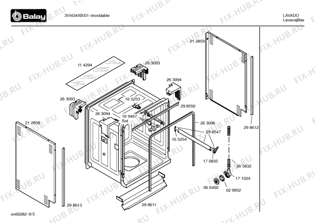 Схема №4 3VI434XB VI434 с изображением Вкладыш в панель для посудомойки Bosch 00366536