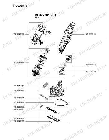 Взрыв-схема пылесоса Rowenta RH877901/2D1 - Схема узла VP004981.9P2