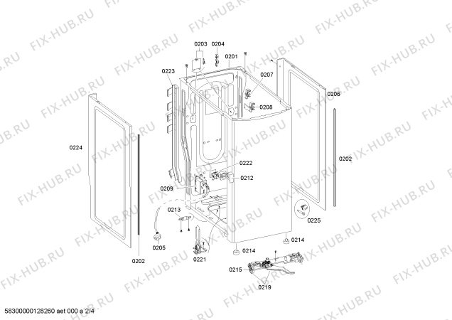 Взрыв-схема стиральной машины Bosch WOT20381 Maxx6 - Схема узла 02