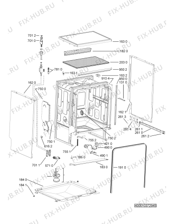 Взрыв-схема посудомоечной машины Privileg PDSF 5232/1 A+ W - Схема узла