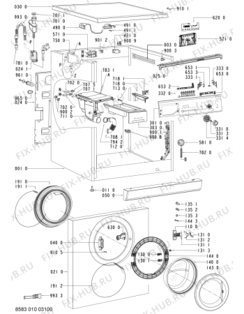 Схема №1 WA PRIMELINE 96 TDI с изображением Обшивка для стиралки Whirlpool 480111101912