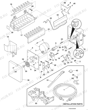 Взрыв-схема холодильника Electrolux ERL6296XK15 - Схема узла Icemaker