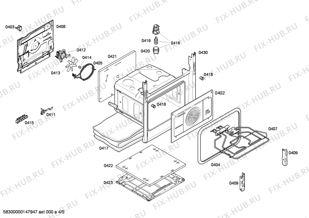 Схема №5 HCE542160B с изображением Стеклокерамика для плиты (духовки) Bosch 00685389