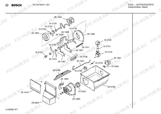 Схема №8 KFU5750 с изображением Вставка для холодильной камеры Bosch 00261186