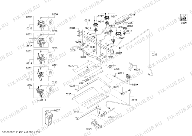 Схема №5 HGS5L53UC с изображением Устройство поджига для плиты (духовки) Bosch 00658016
