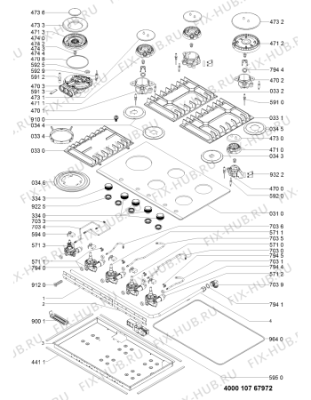Схема №1 KHGD586510 (F096191) с изображением Запчасть для плиты (духовки) Indesit C00516612