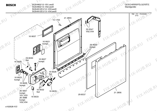 Схема №4 SGI4902 с изображением Инструкция по эксплуатации для электропосудомоечной машины Bosch 00521230