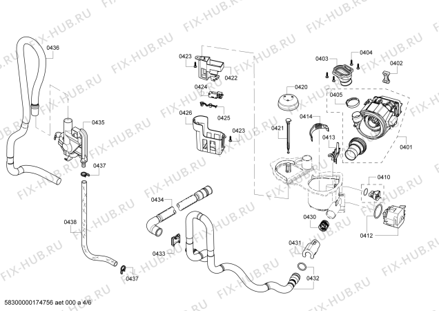 Взрыв-схема посудомоечной машины Kenmore S36KML35UC Kenmore - Схема узла 04