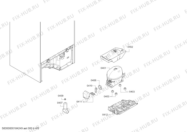 Взрыв-схема холодильника Bosch KSL20AW30, Bosch - Схема узла 04