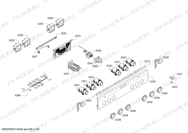 Взрыв-схема плиты (духовки) Siemens HK9R3A120W - Схема узла 02