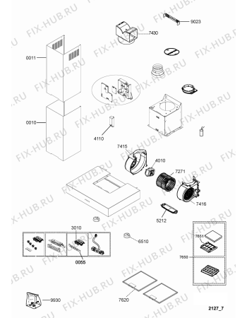 Схема №1 9BRAKB9001A с изображением Воздушный канал для вытяжки Whirlpool 482000011828