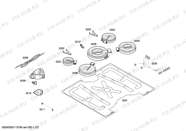 Схема №2 T1484N0 с изображением Стеклокерамика для плиты (духовки) Bosch 00476371