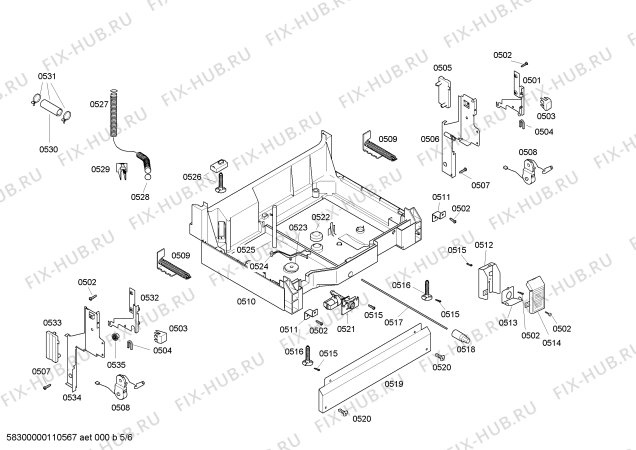 Взрыв-схема посудомоечной машины Bosch SHX43E02UC - Схема узла 05