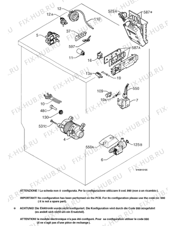 Взрыв-схема стиральной машины Electrolux EW1097F - Схема узла Electrical equipment 268
